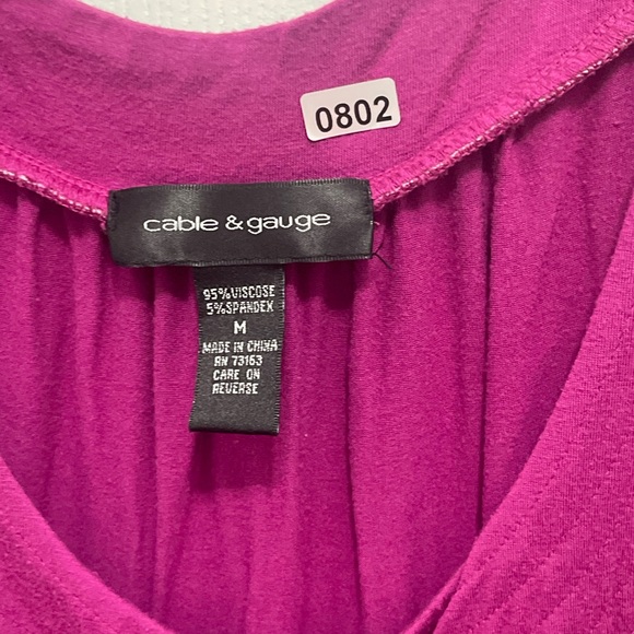 Cable and gauged pink top medium sleeveless - Picture 11 of 11